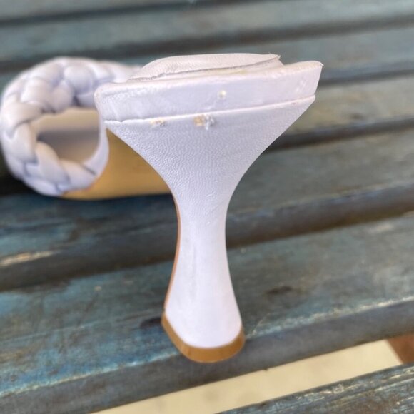 Aldo Women Mules PU Leather Lilac Braided Square Toe Slip-On 8.5 Kitten Heel - Picture 9 of 14